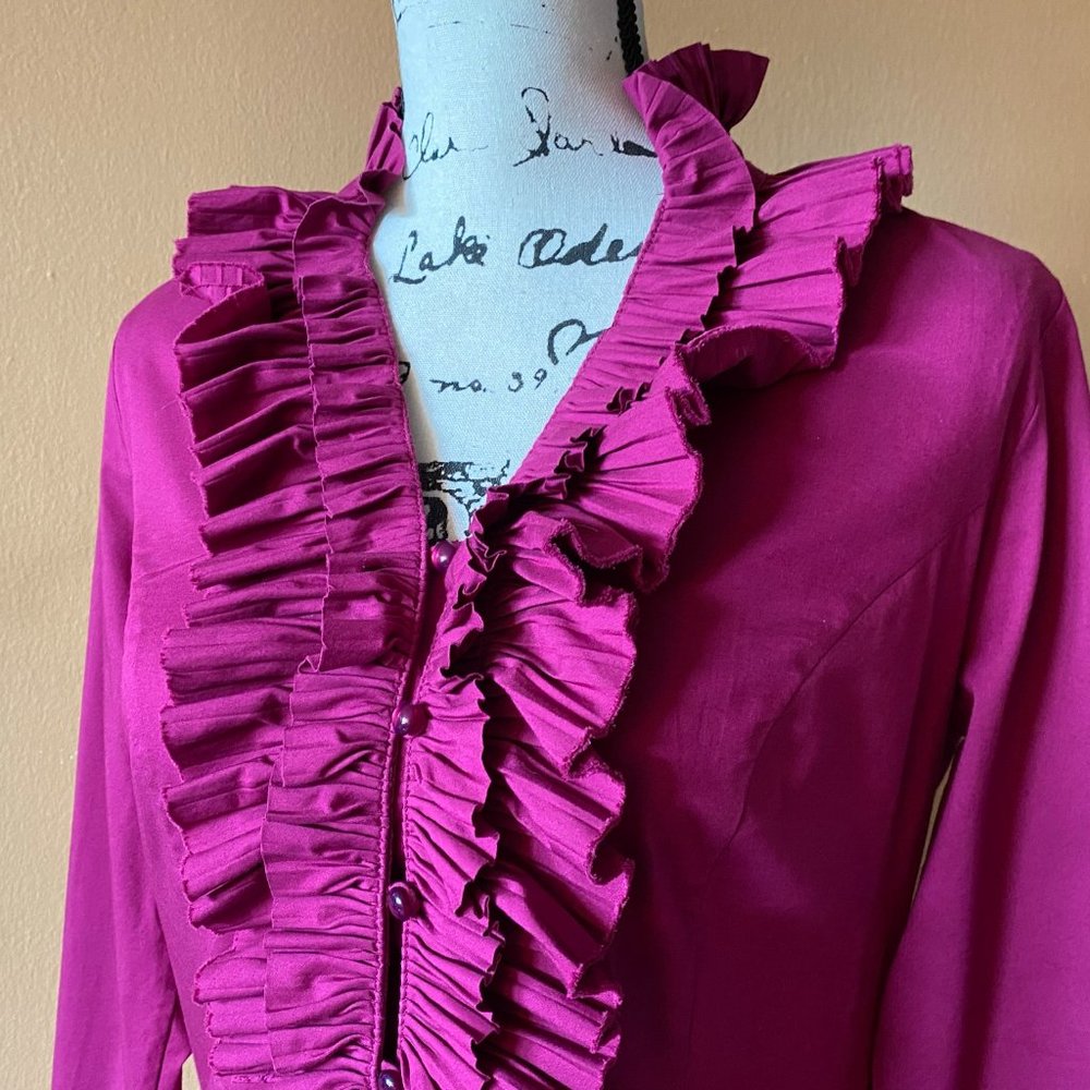 Soft Surroundings Ruffle Button Down Blouse Top - image 4